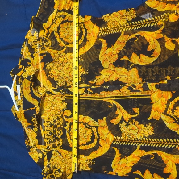 EUC women's gold and black (see-through) button up shirt, size L - Picture 7 of 10